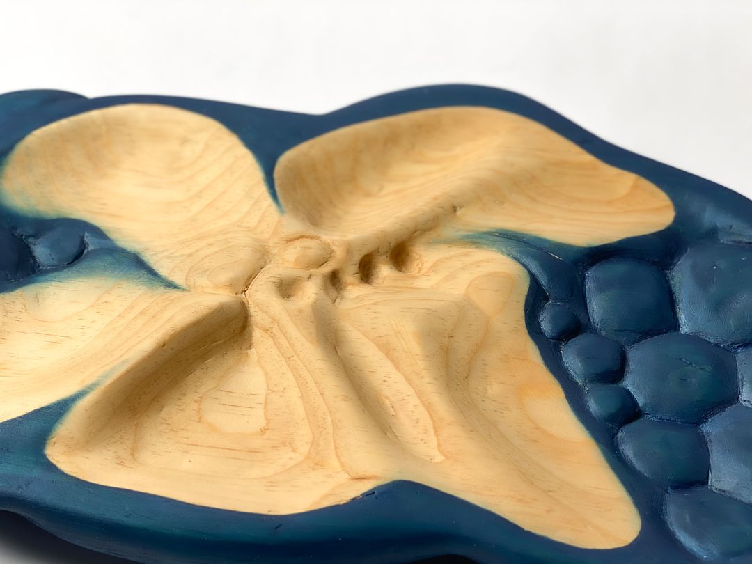 Wooden Sculpture (Indigo Dye)